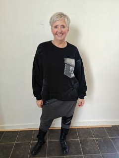 Tuniky, mikiny, svetry - Mikina s džínovou kapsičkou Mikina s džínovou kapsičkou